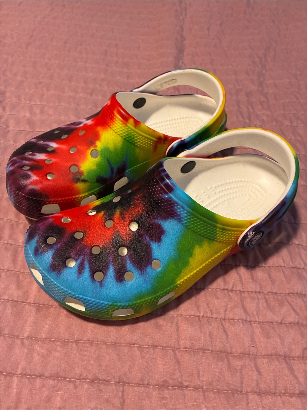 CROCS  Tie-Dye Slip-On Clogs in Rainbow Colors